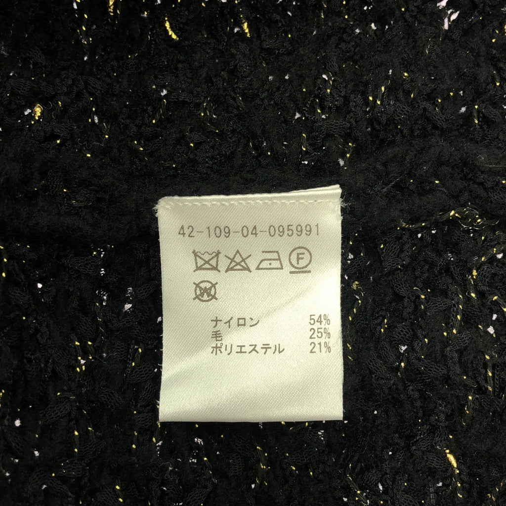 ESTNATION |粗花呢針織外套 | F |黑色 |女性的