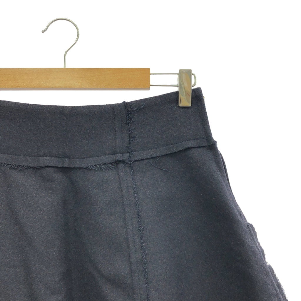 【美品】  Edward Cuming / エドワード カミング | ウール インサイドアウト カットオフ スカート | 2 | ネイビー | レディース