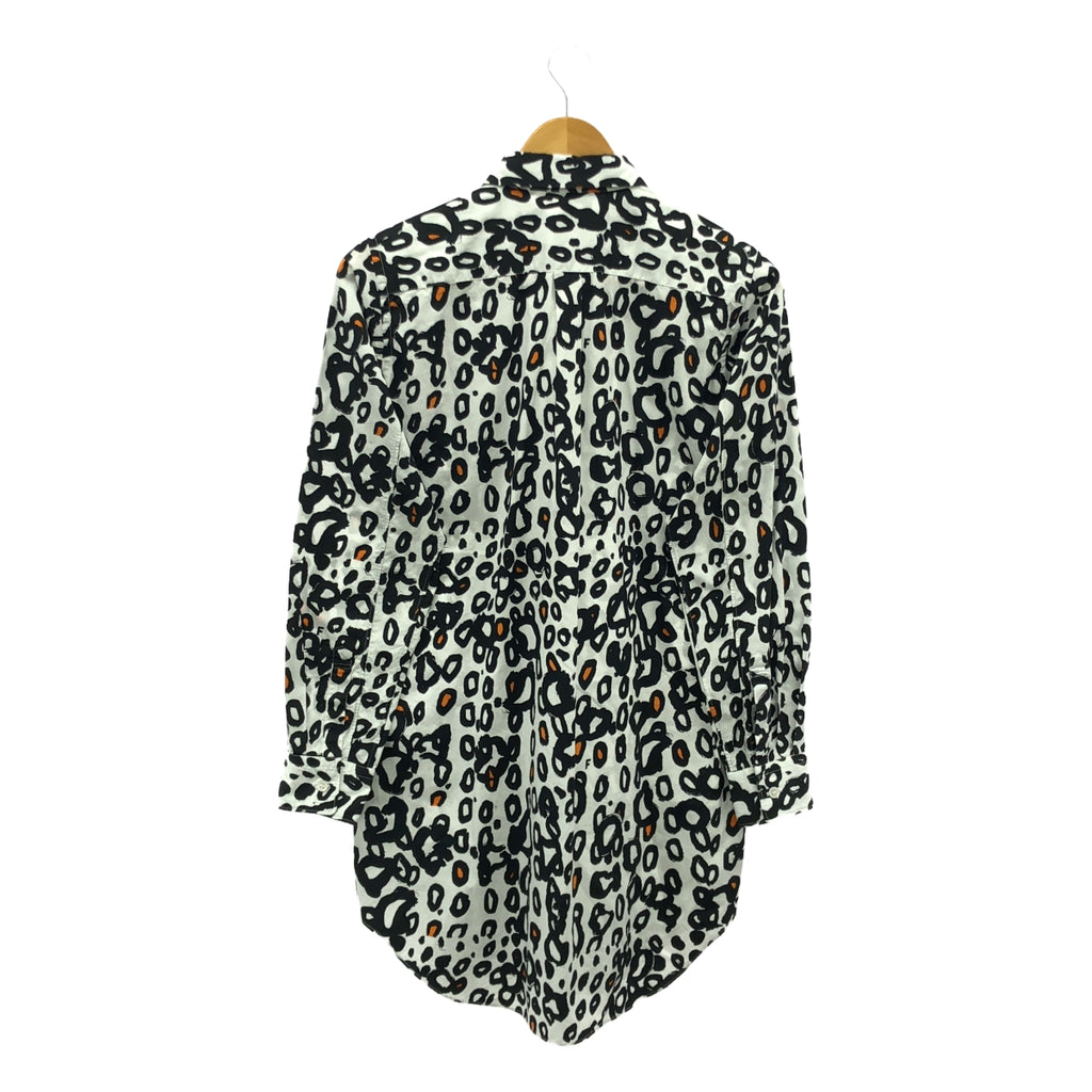 BLACK COMME des GARCONS / ブラックコムデギャルソン | 2021SS | 総柄 デザイン ブラウス シャツ | S | ホワイト/ブラック/オレンジ | レディース