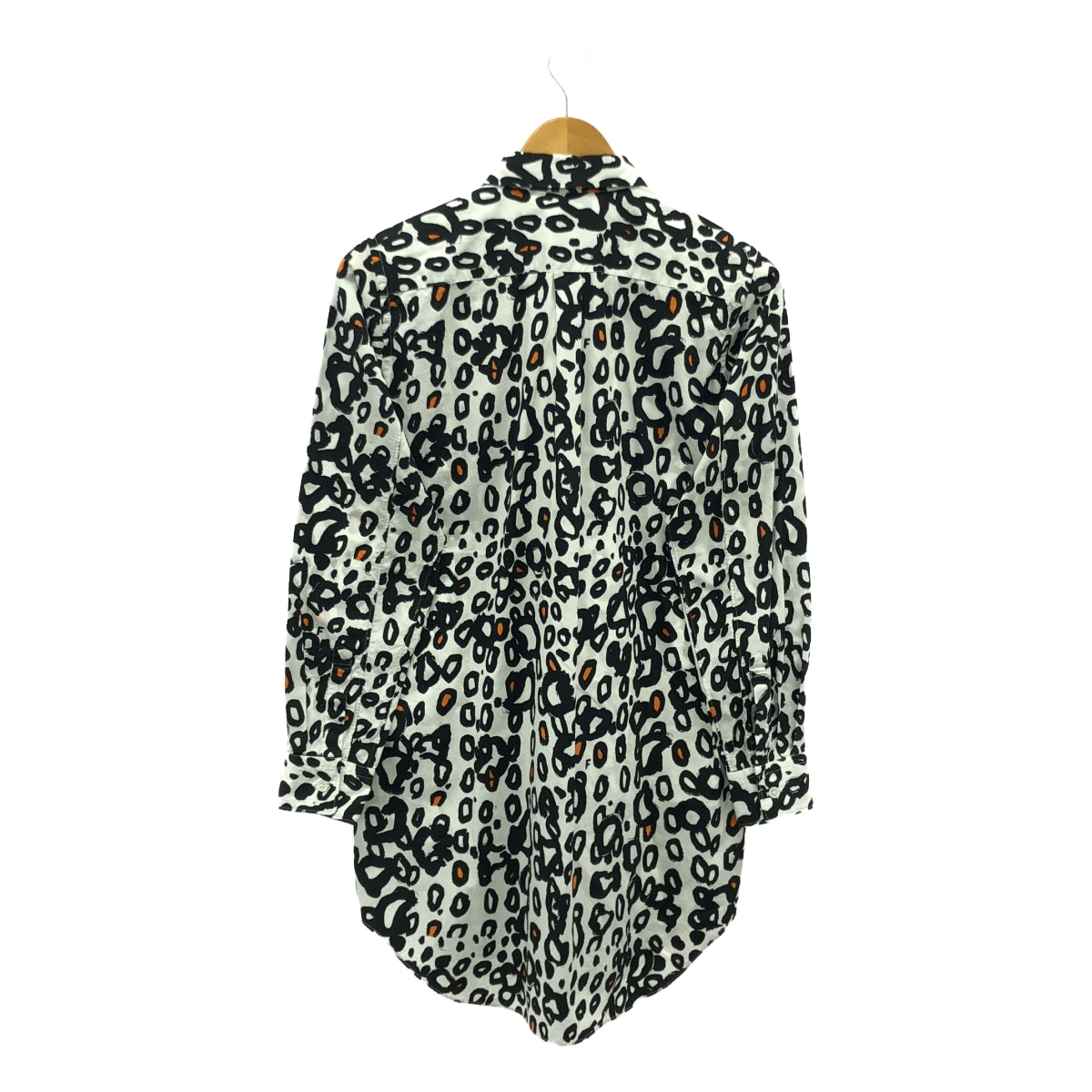 BLACK COMME des GARCONS / ブラックコムデギャルソン | 2021SS | 総柄 デザイン ブラウス シャツ | S | ホワイト/ブラック/オレンジ | レディース