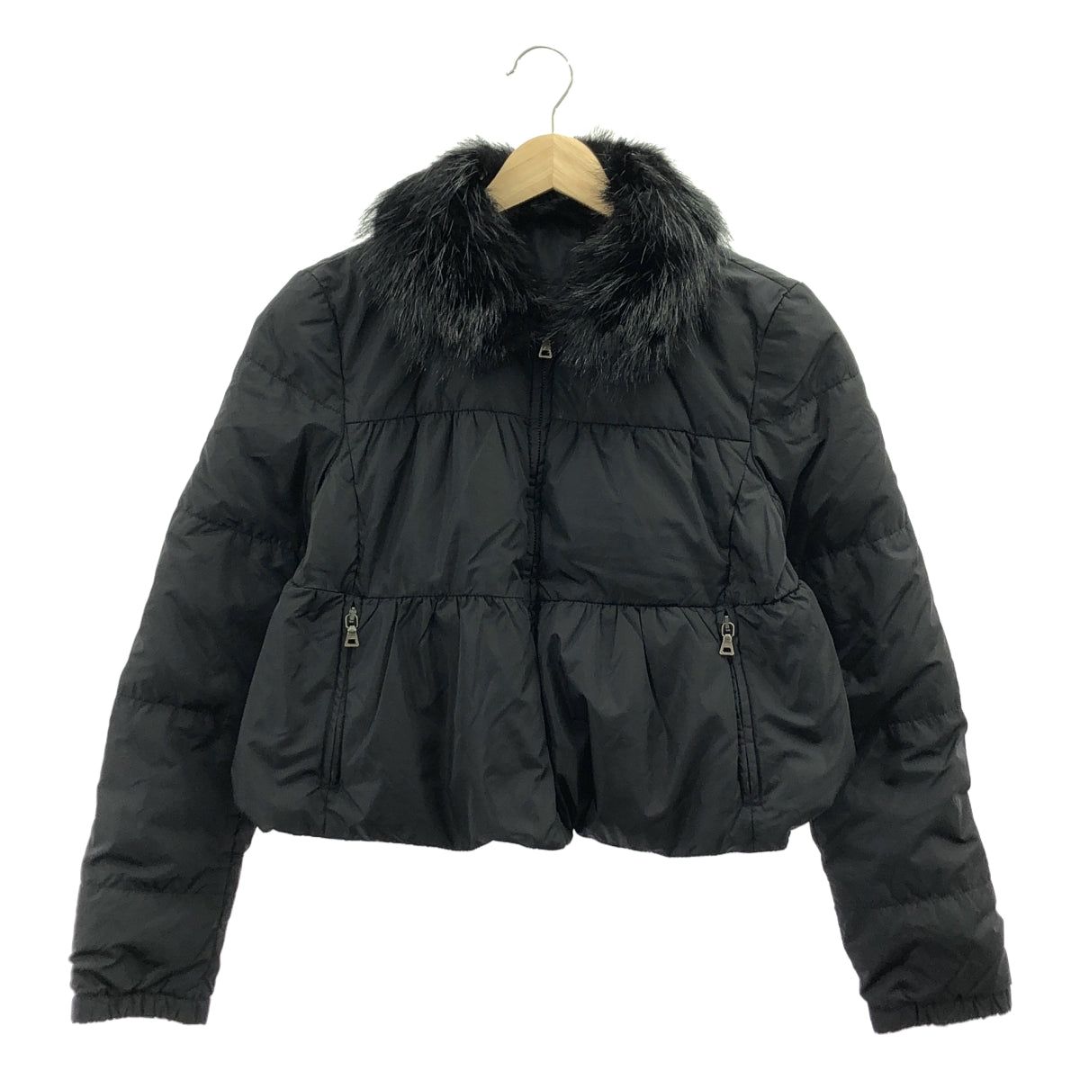 PRADA SPORT / 프라다 스포츠 | 모피 풀 Zip 다운 재킷 | 38 | 블랙 | 여성