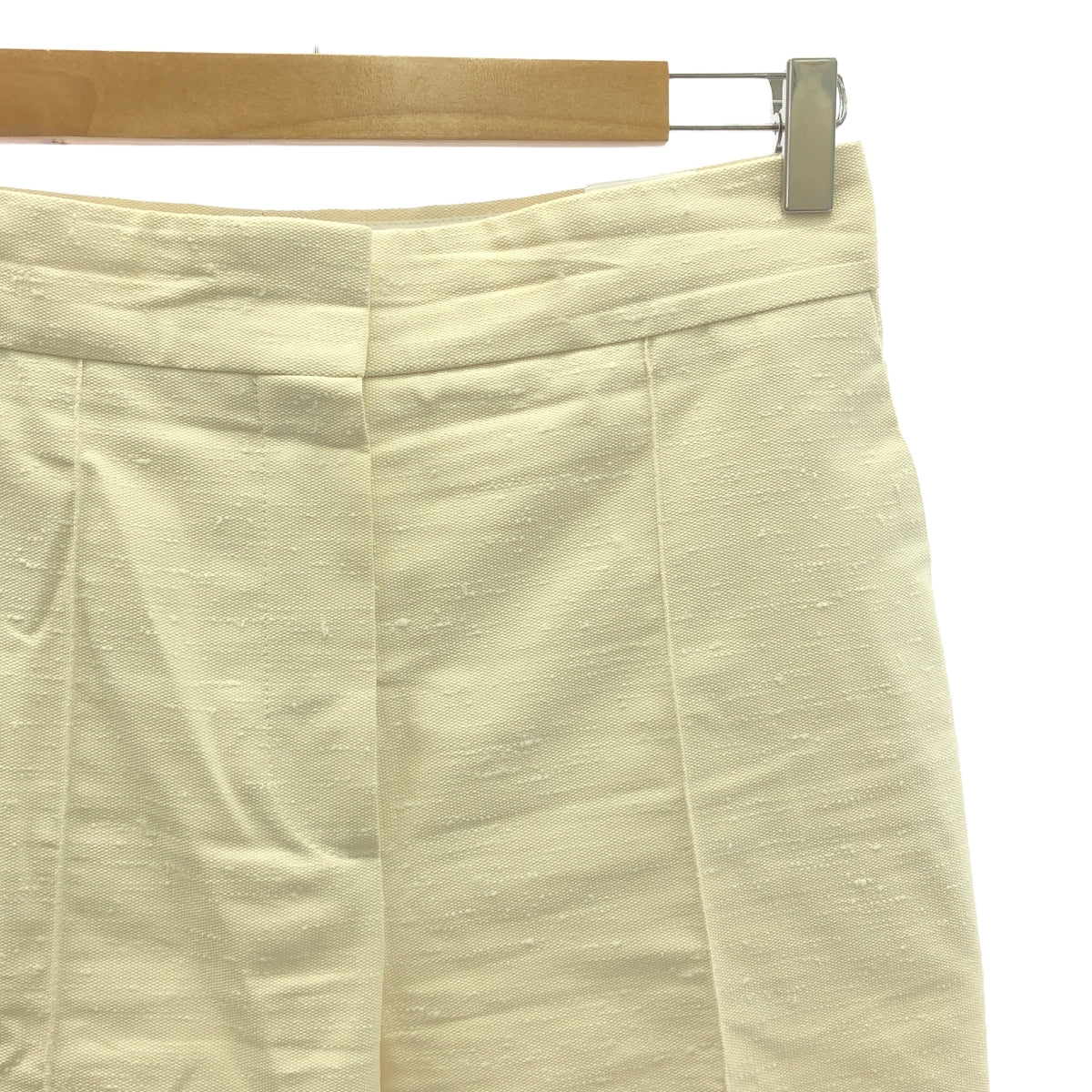 【美品】  Christian Dior / クリスチャンディオール | センタープレス ネップ スラックス パンツ | 36 | エクリュ | レディース