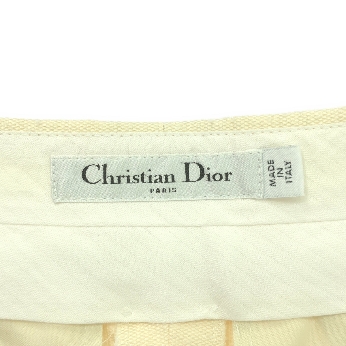 【美品】  Christian Dior / クリスチャンディオール | センタープレス ネップ スラックス パンツ | 36 | エクリュ | レディース