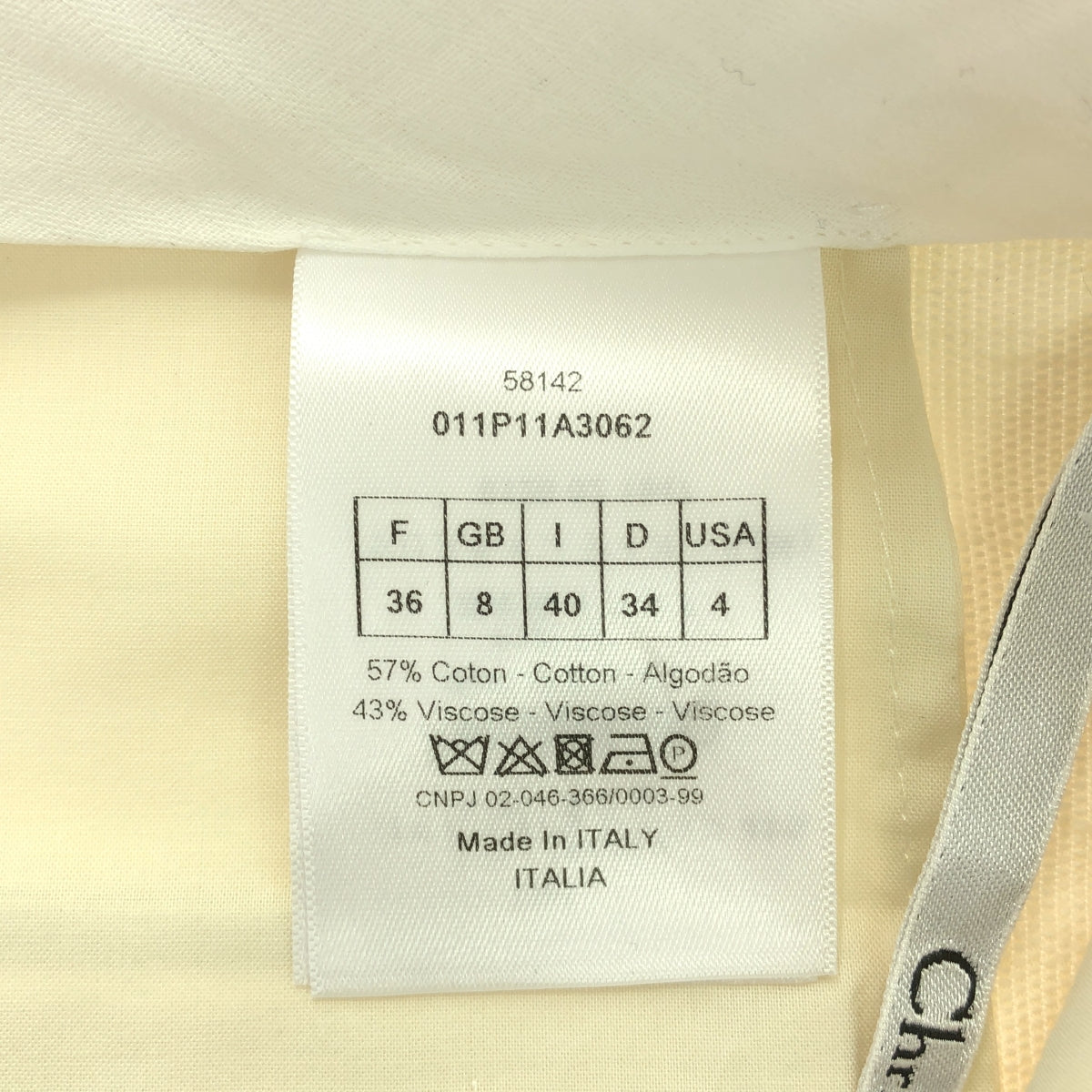 【美品】  Christian Dior / クリスチャンディオール | センタープレス ネップ スラックス パンツ | 36 | エクリュ | レディース