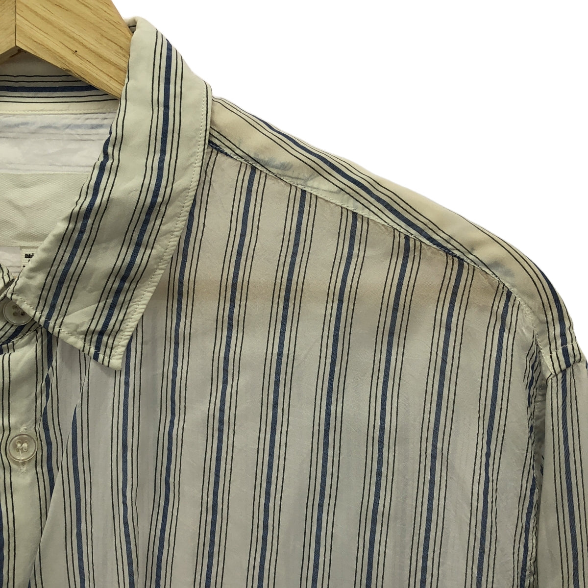 Maison Margiela / 메종 마르젤라 | 2020SS | 화이트 태그 스트라이프 스탠다드 셔츠 | 40 | 화이트/블루/그레이 | 여성