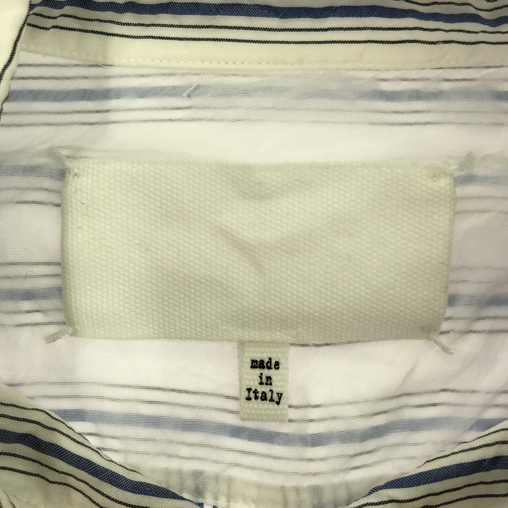 Maison Margiela | 2020SS | 白色標籤條紋標準襯衫 | 尺寸 40 | 白色/藍色/灰色 | 女款