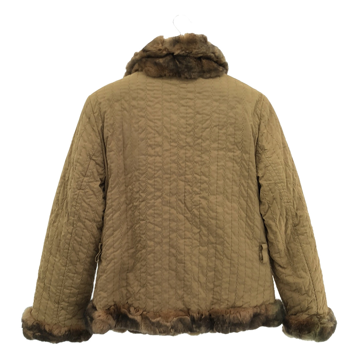 Max Mara | Fur ​​double zip down jacket | 44 | Beige | Women's