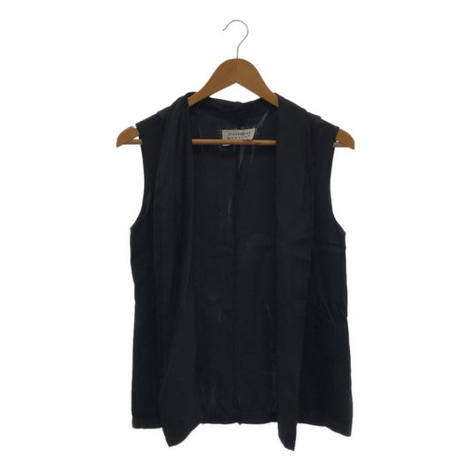 MM6 Martin Margiela | 1999SS | Satin front tuck buttonless vest | 38 | Black | Women's