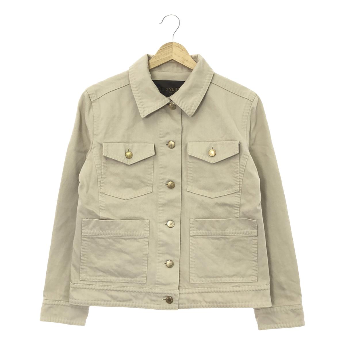 Louis Vuitton | Gold Button Denim Trucker Jacket | 42 | Ivory | Women's