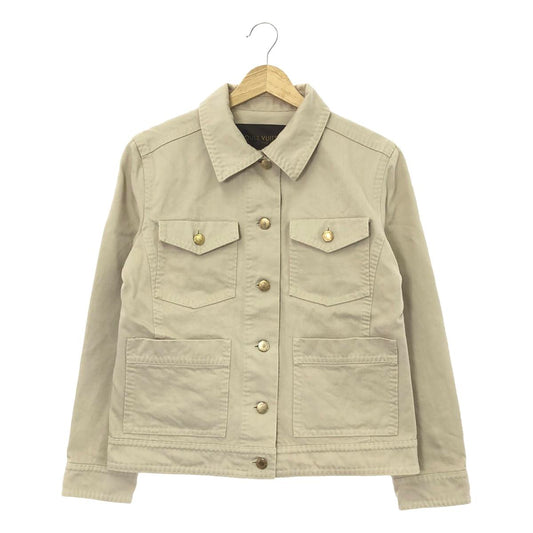 Louis Vuitton | Gold Button Denim Trucker Jacket | 42 | Ivory | Women's