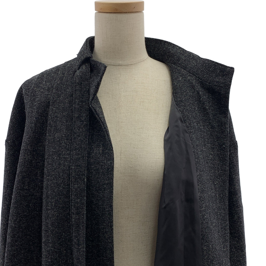 ELIN | 羊毛/亞麻混紡蝴蝶結立領大衣 | 36碼 | 女款