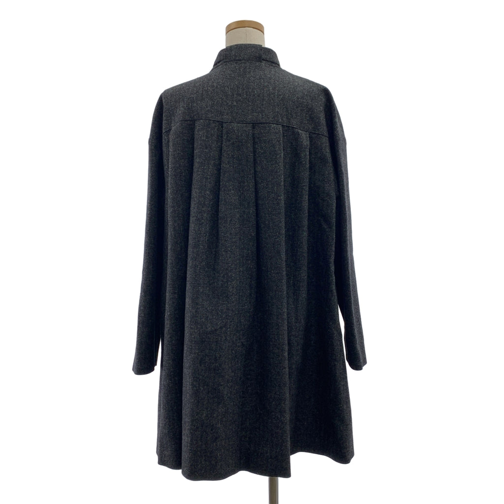 ELIN | 羊毛/亞麻混紡蝴蝶結立領大衣 | 36碼 | 女款