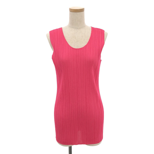 [Good Condition] PLEATS PLEASE ISSEY MIYAKE | Pleated Sleeveless Long Top / Tank Top | Size 4 | Pink | Women's