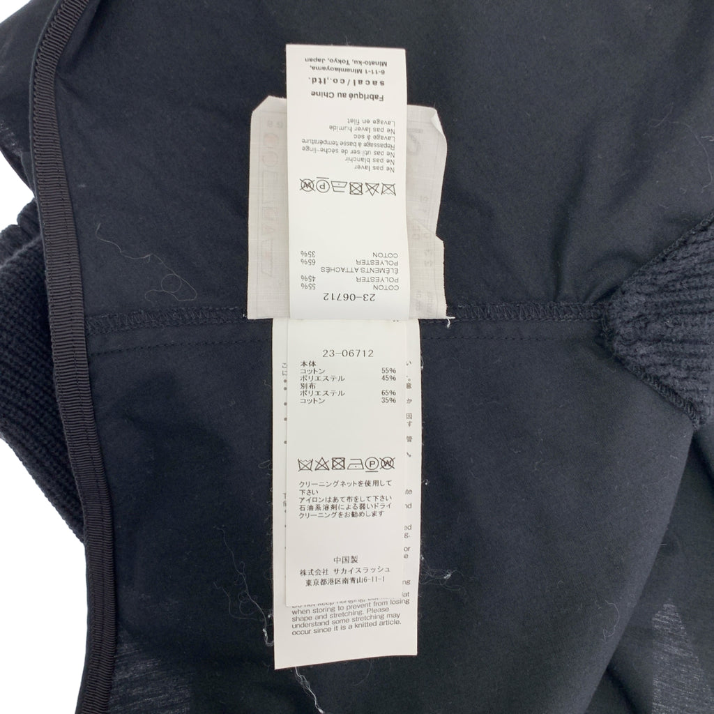 sacai / 사카이 | 2023SS | 다른 소재 도킹 니트 셔츠 블라우스 | 2 | 여성