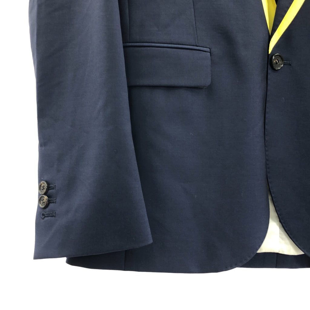 亞歷山大麥昆 | 羊毛與馬海毛拼接修身外套 | 48碼 | 海軍藍/黃色 | 男士