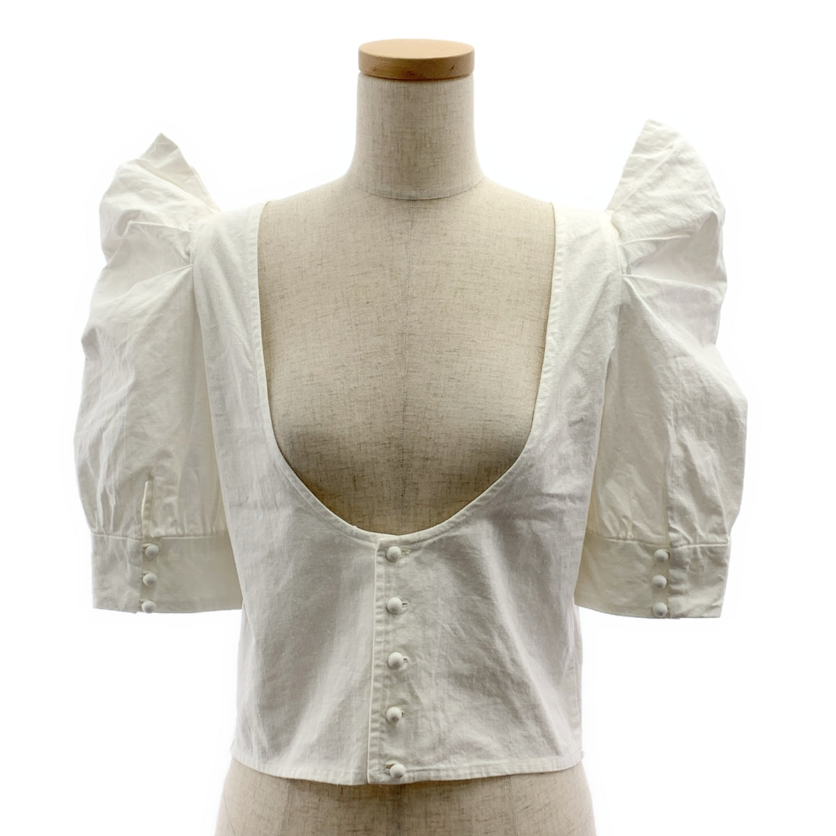 MALION vintage / マリオンヴィンテージ | パフスリーブ ワイドネック ブラウス シャツ |