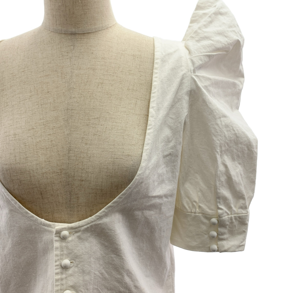 MALION vintage / マリオンヴィンテージ | パフスリーブ ワイドネック ブラウス シャツ |