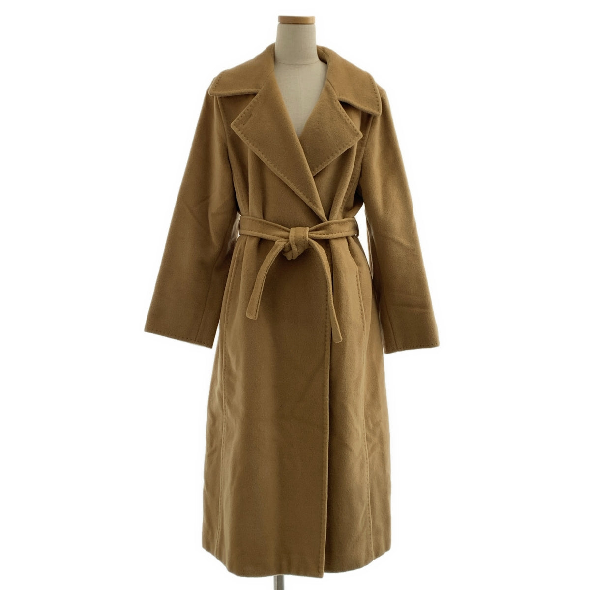 Max Mara / マックスマーラ | 白タグ カシミヤブレンド ウール ベルベット チェスターコート / ロゴ総裏地 | 40 | レディース