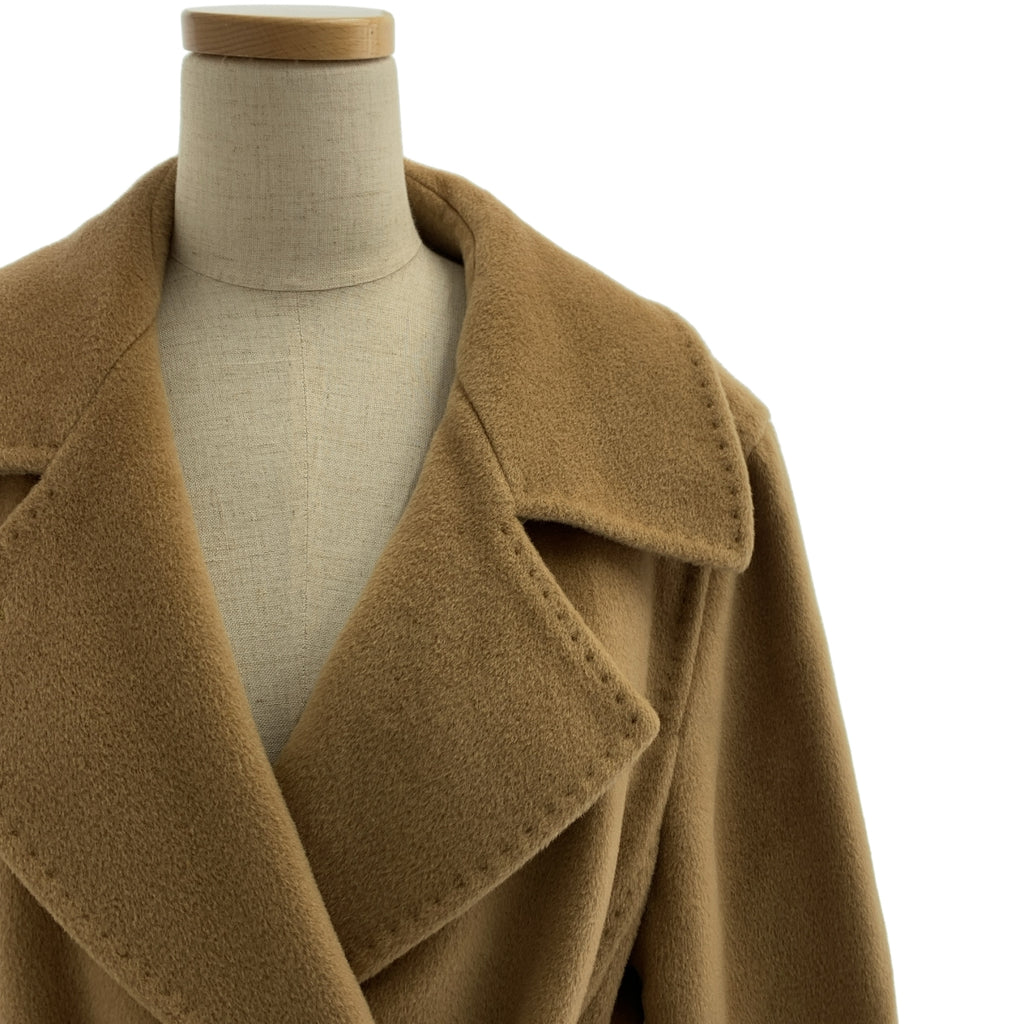 Max Mara / マックスマーラ | 白タグ カシミヤブレンド ウール ベルベット チェスターコート / ロゴ総裏地 | 40 | レディース