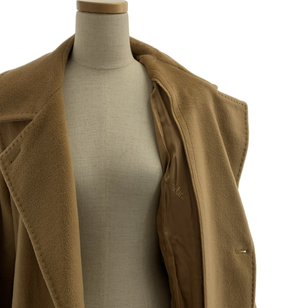 Max Mara / マックスマーラ | 白タグ カシミヤブレンド ウール ベルベット チェスターコート / ロゴ総裏地 | 40 | レディース