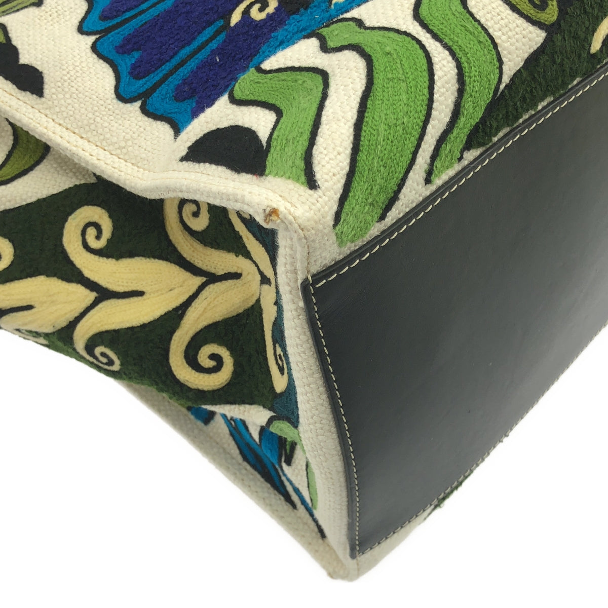 【미품】 LOEWE / 로에베 | 윌리엄 데 모건 플라워 자수 쿠션 토트 백 대형 | 멀티 컬러 | 여성