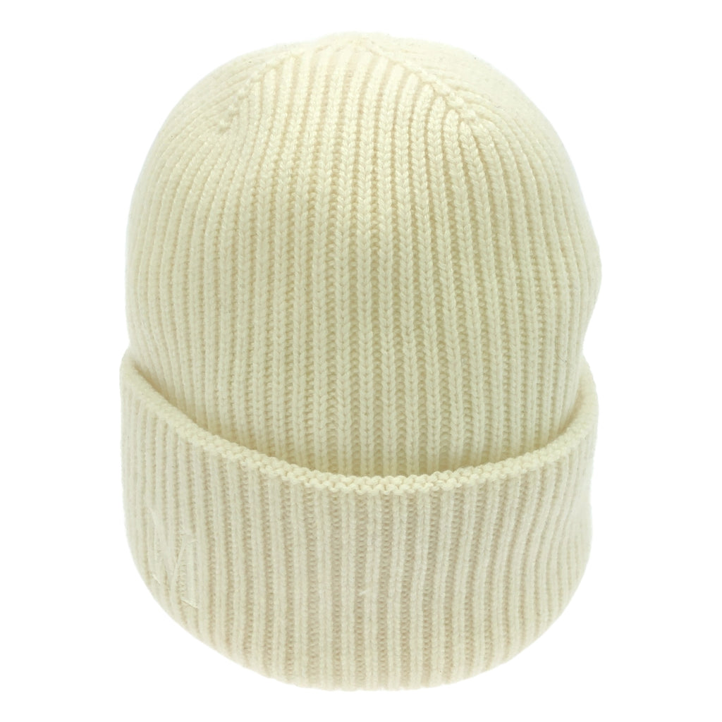 【美品】  Max Mara / マックスマーラ | Retina / cashmere100％ / カシミヤ ワンポイントロゴ ビーニーキャップ ニット帽 | 57 | アイボリー | レディース