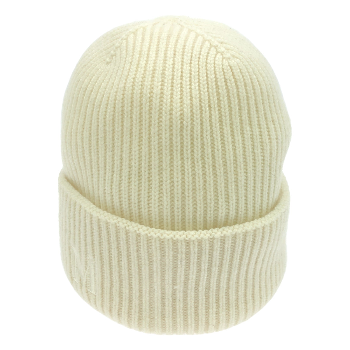 【美品】  Max Mara / マックスマーラ | Retina / cashmere100％ / カシミヤ ワンポイントロゴ ビーニーキャップ ニット帽 | 57 | アイボリー | レディース