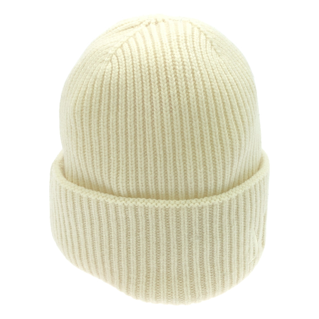 【美品】  Max Mara / マックスマーラ | Retina / cashmere100％ / カシミヤ ワンポイントロゴ ビーニーキャップ ニット帽 | 57 | アイボリー | レディース