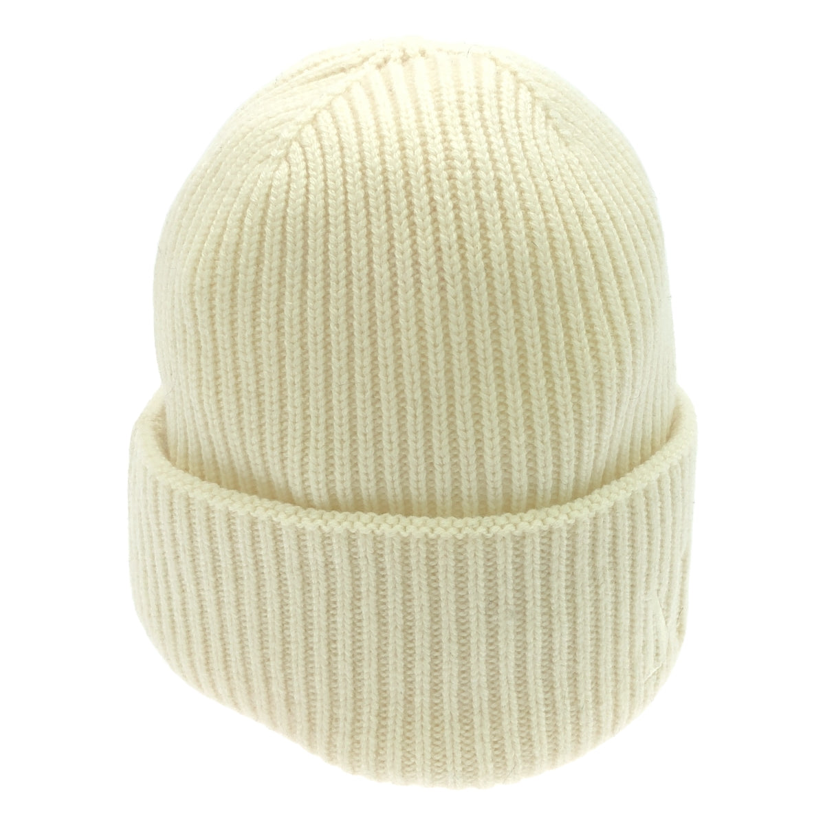 【美品】  Max Mara / マックスマーラ | Retina / cashmere100％ / カシミヤ ワンポイントロゴ ビーニーキャップ ニット帽 | 57 | アイボリー | レディース