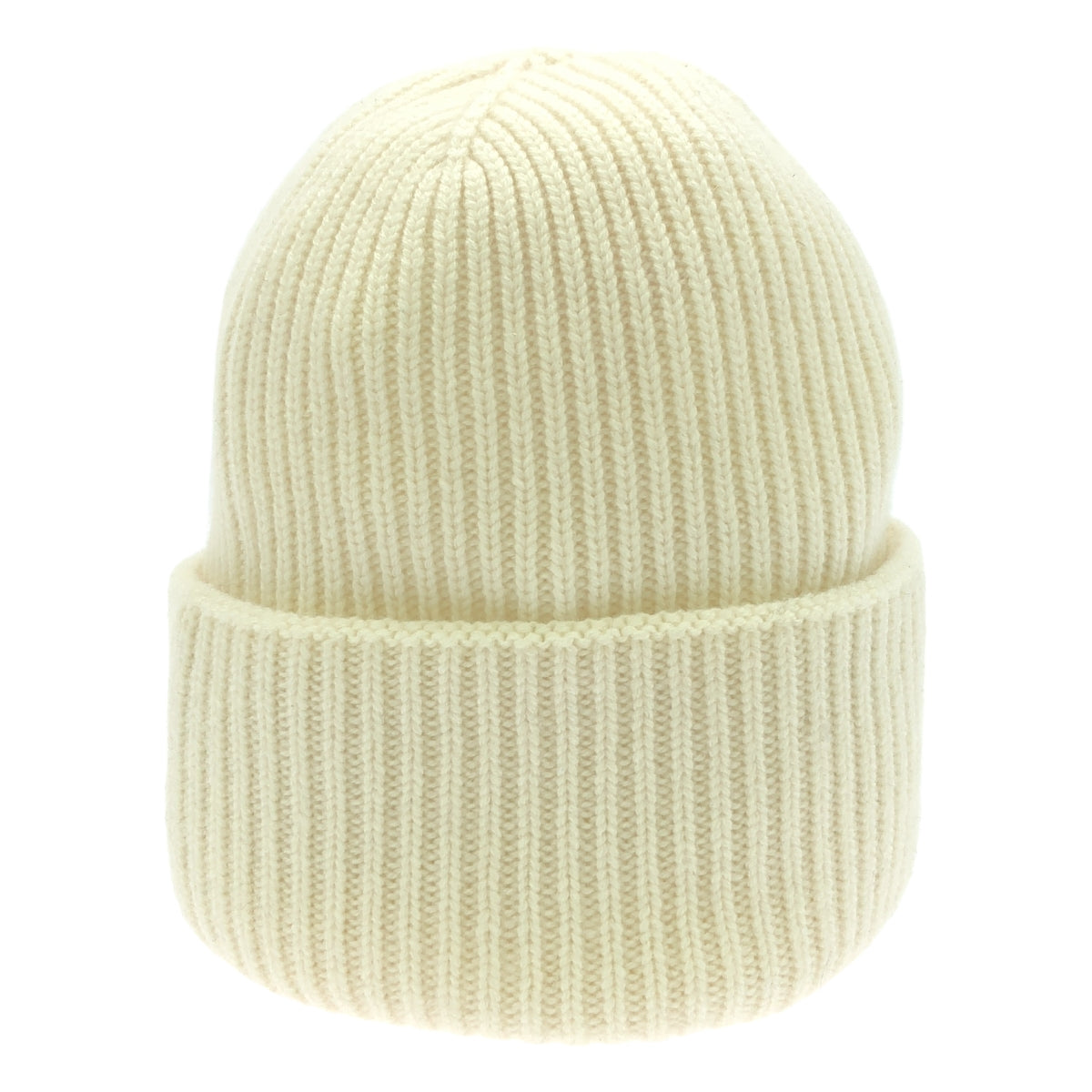 【美品】  Max Mara / マックスマーラ | Retina / cashmere100％ / カシミヤ ワンポイントロゴ ビーニーキャップ ニット帽 | 57 | アイボリー | レディース