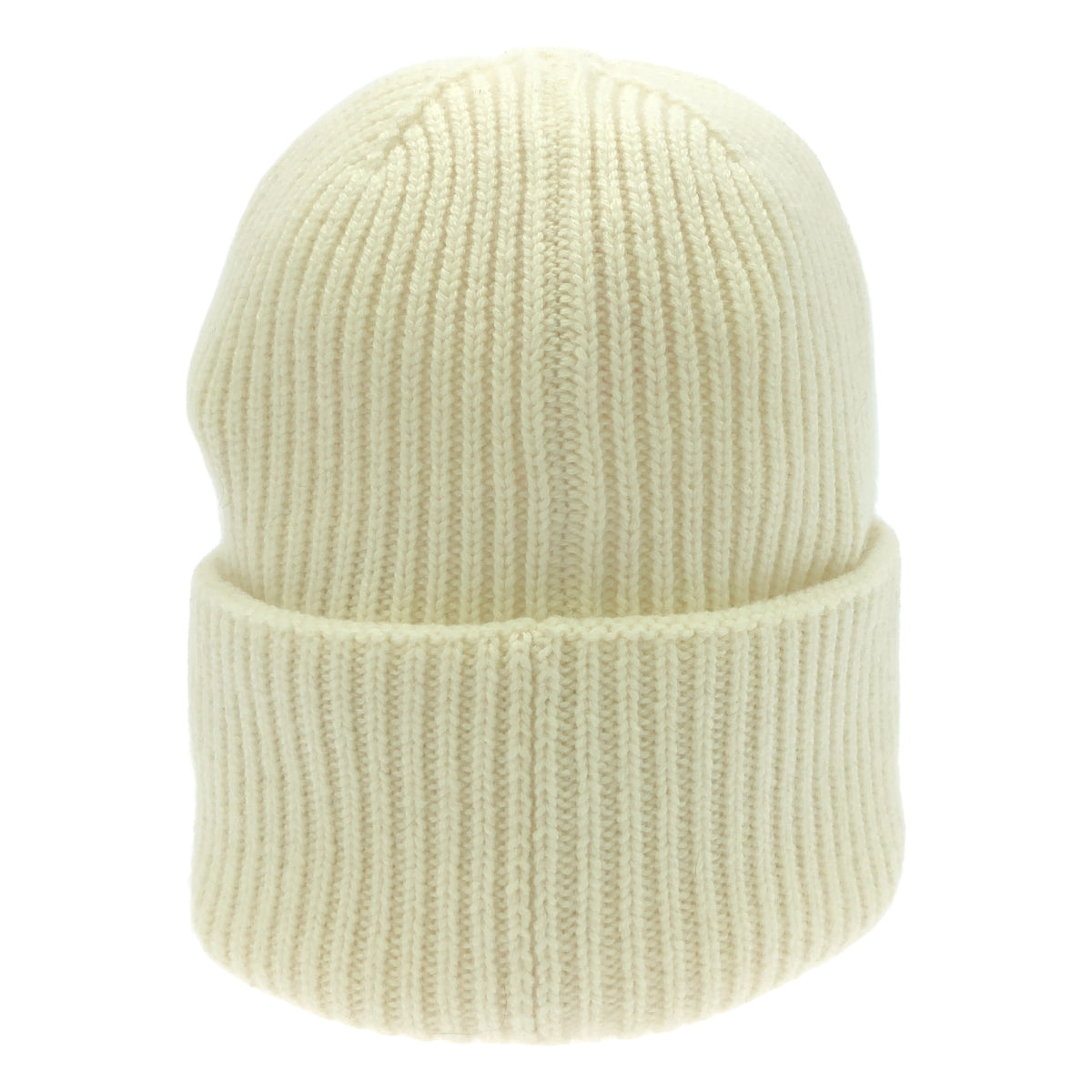 【美品】  Max Mara / マックスマーラ | Retina / cashmere100％ / カシミヤ ワンポイントロゴ ビーニーキャップ ニット帽 | 57 | アイボリー | レディース