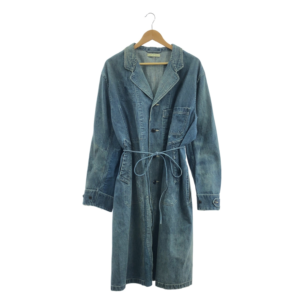 OLD JOE BRAND / 올드 조 | ROPED WAIST ATELIER COAT 아틀리에 데님 코트 | 40 | 남성