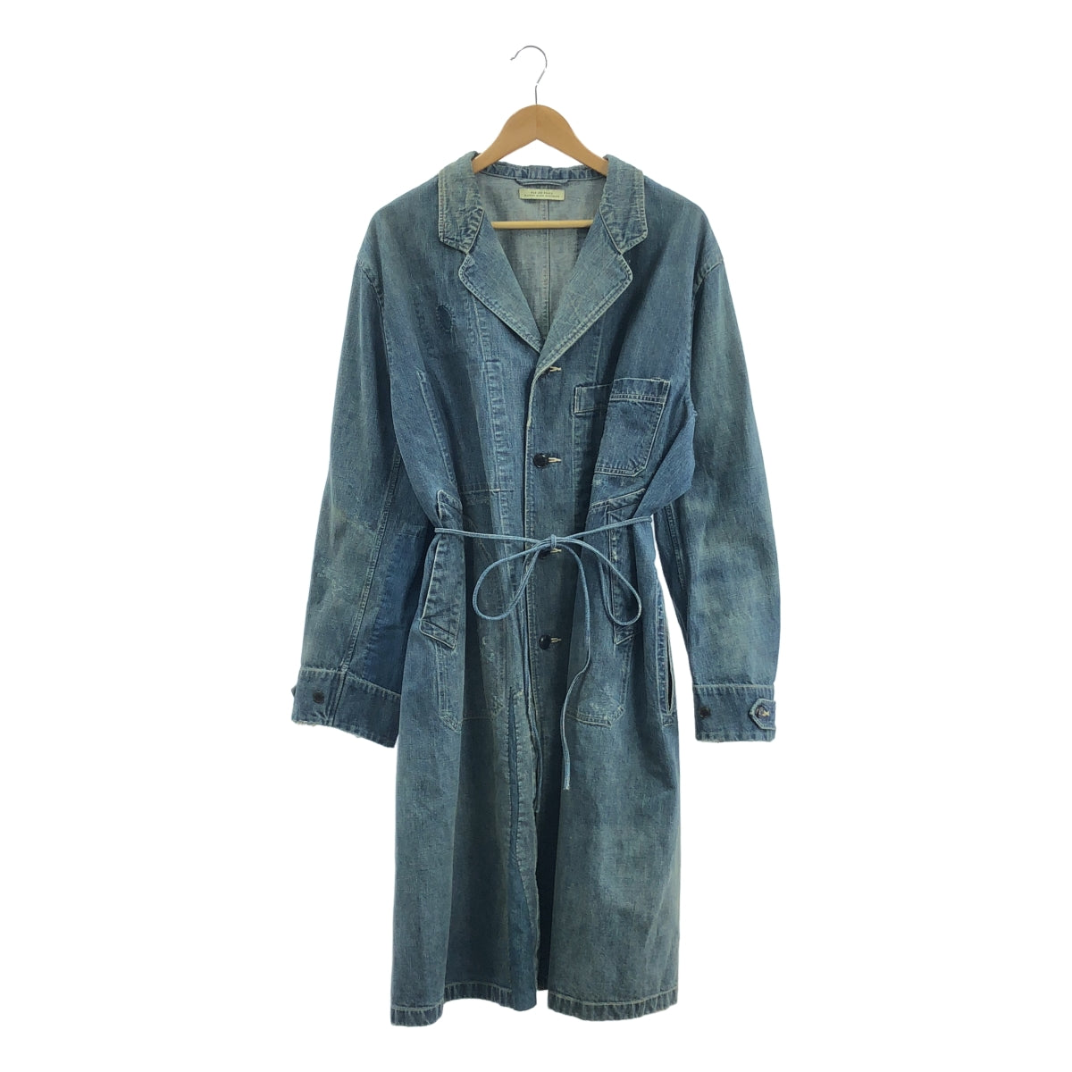 OLD JOE BRAND / 올드 조 | ROPED WAIST ATELIER COAT 아틀리에 데님 코트 | 40 | 남성