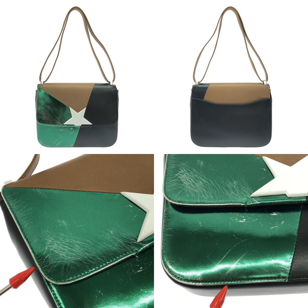 GOLDEN GOOSE / ゴールデングース | VEDETTE BAG 2way スターモチーフ ショルダーバッグ | グリーン | レディース