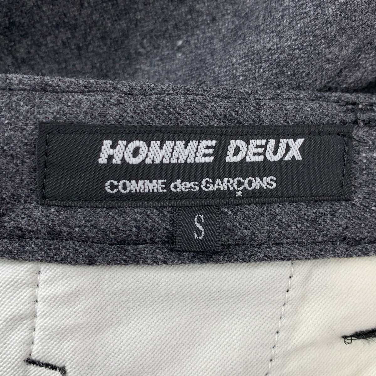COMME des GARÇONS HOMME DEUX | 男士2014 秋冬 |全襯裡銅氨羊毛長褲 | S 號 |灰色|男士