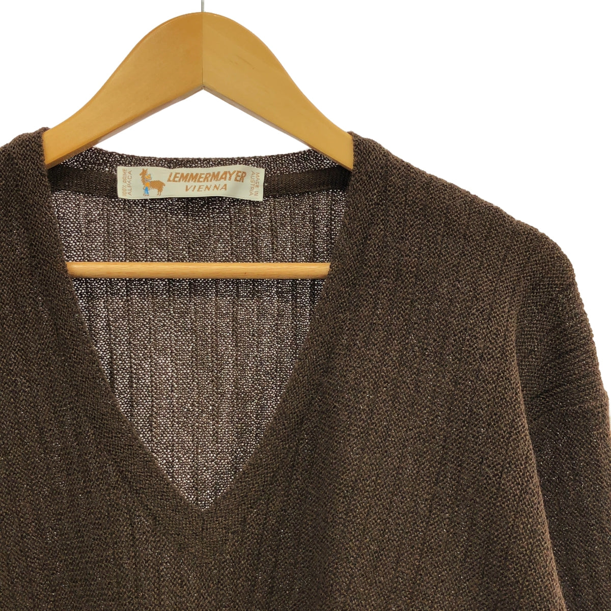 范妮·萊默邁耶 | 100% 羊駝 V 領針織 |布朗 |男士