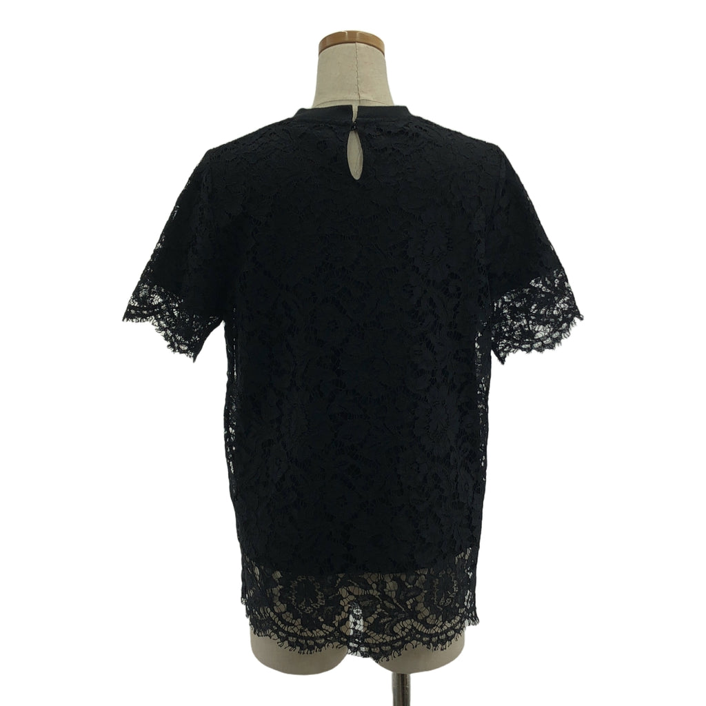 VALENTINO / ヴァレンティノ | 2020SS | 総レース クルーネック 半袖 カットソー | S | ブラック | レディース