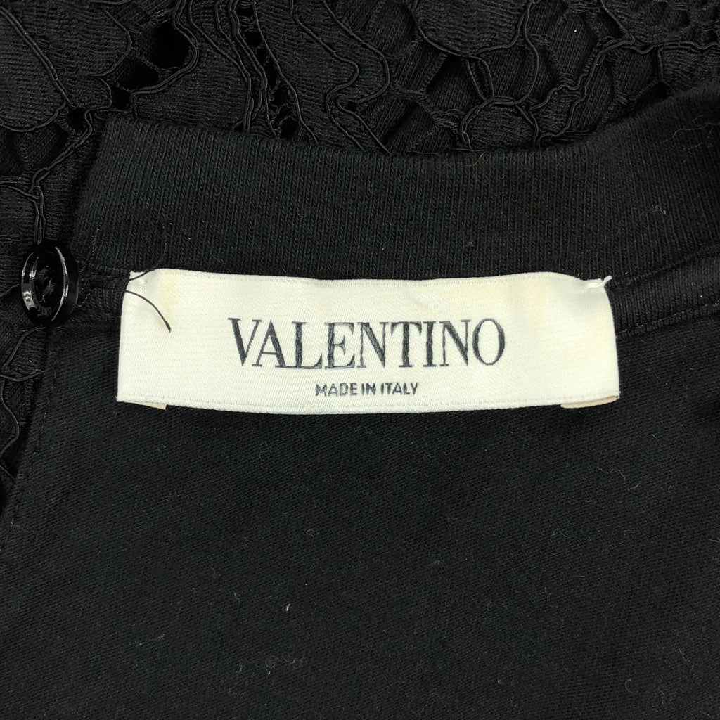 VALENTINO / ヴァレンティノ | 2020SS | 総レース クルーネック 半袖 カットソー | S | ブラック | レディース
