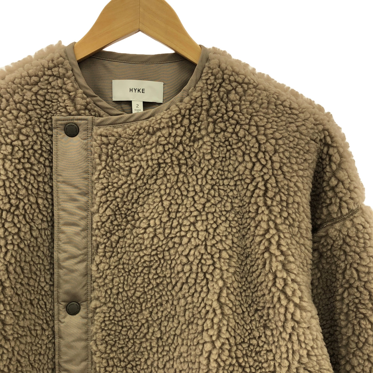 【美品】  HYKE / ハイク | 2020AW | FAUX SHEARLING COAT / シャーリング コート | 2 | グレー系 | レディース