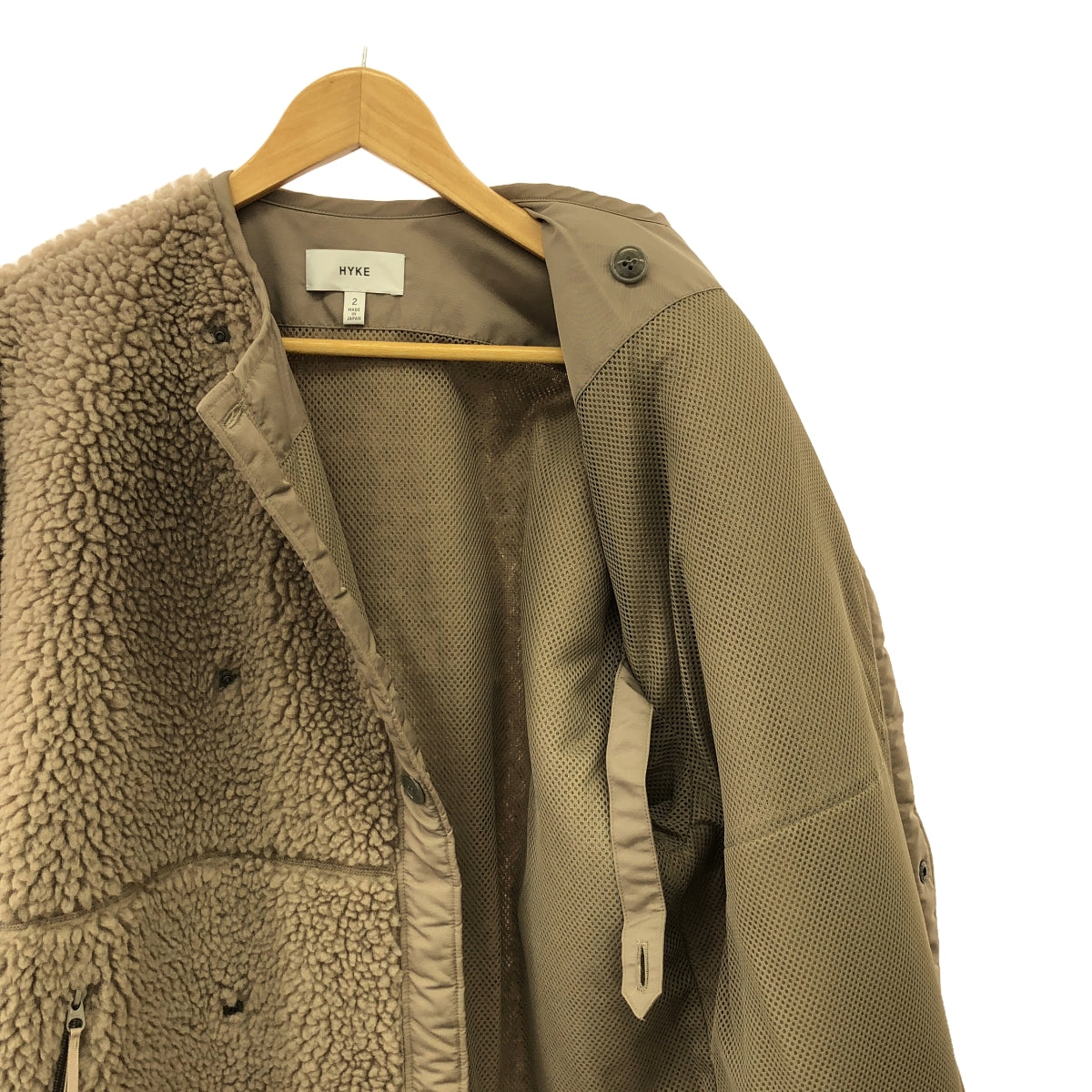 【美品】  HYKE / ハイク | 2020AW | FAUX SHEARLING COAT / シャーリング コート | 2 | グレー系 | レディース