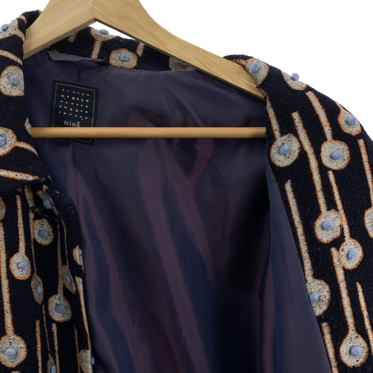 mina perhonen / ミナペルホネン | pop rain ウール シルク ステンカラーコート | 36 | レディース