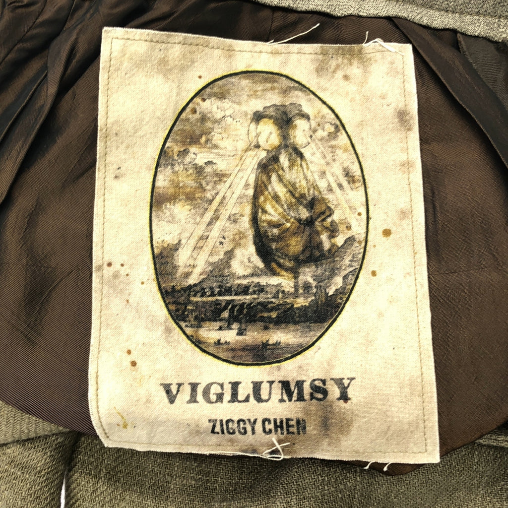 ziggy chen / ジギーチェン | 2023AW | SIDE TAPED WORKER TROUSERS /  サイドライン シンチバック 2タック ワイド トラウザーズ パンツ / 総裏地 | 44 | メンズ