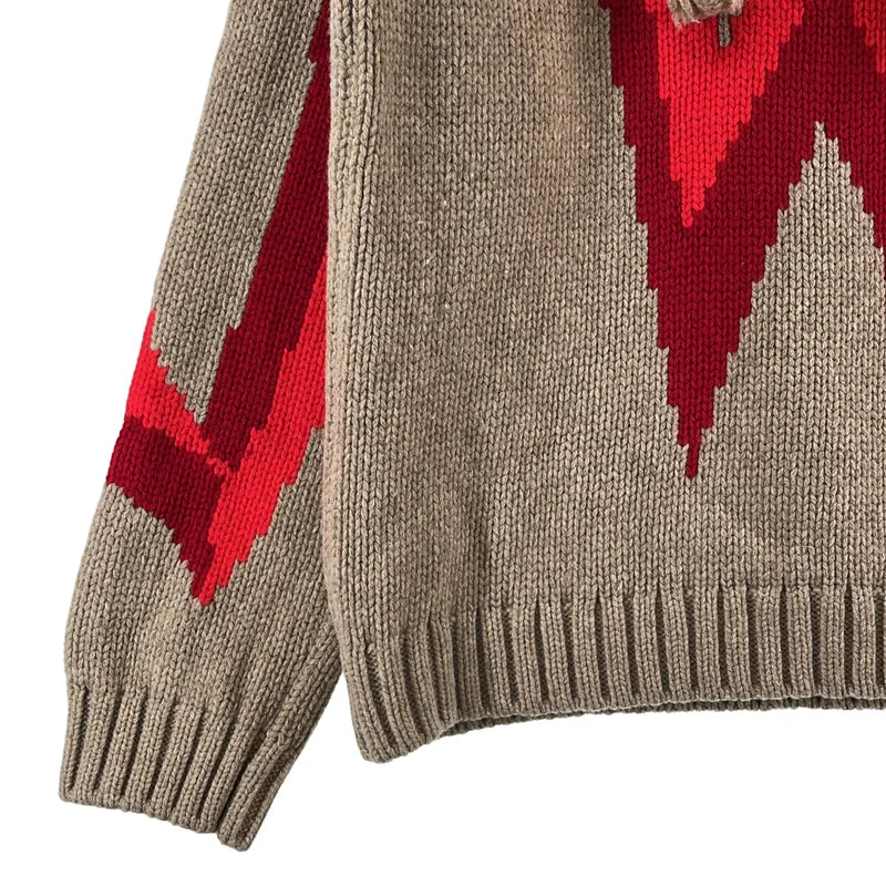 JW Anderson / ジェイダブルアンダーソン | CHUNKY KNIT LOGO HOODIE ロゴ フーデッド ニット | S | メンズ