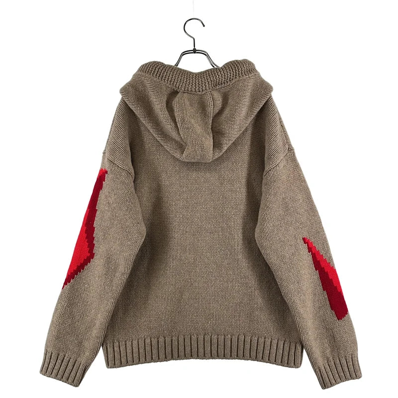 JW Anderson / ジェイダブルアンダーソン | CHUNKY KNIT LOGO HOODIE ロゴ フーデッド ニット | S | メンズ