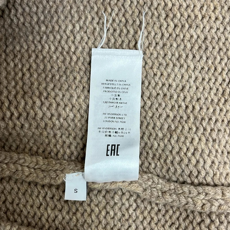 JW Anderson / ジェイダブルアンダーソン | CHUNKY KNIT LOGO HOODIE ロゴ フーデッド ニット | S | メンズ