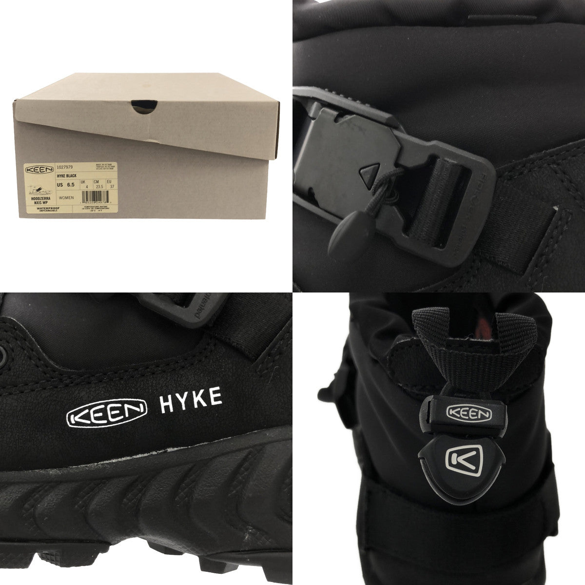 【미품】 HYKE / 하이크 | × KEEN / 킨 별주 HOODZERRA WP / 후드제라 넥시스 워터프루프 부츠 | 23.5 | 블랙 | 여성