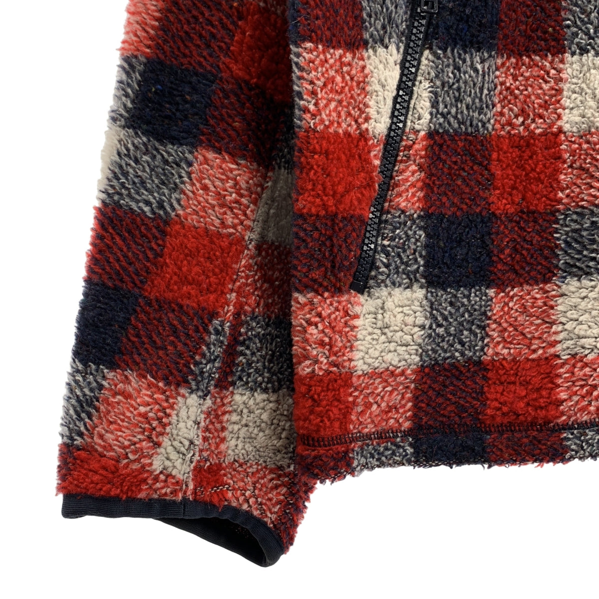 eye JUNYA WATANABE COMME des GARCONS MAN / アイジュンヤワタナベ マン | 2011AW | ウール エルボーパッチ ニットカラー フルジップ ジャケット | L | レッド/ネイビー/ホワイト | メンズ