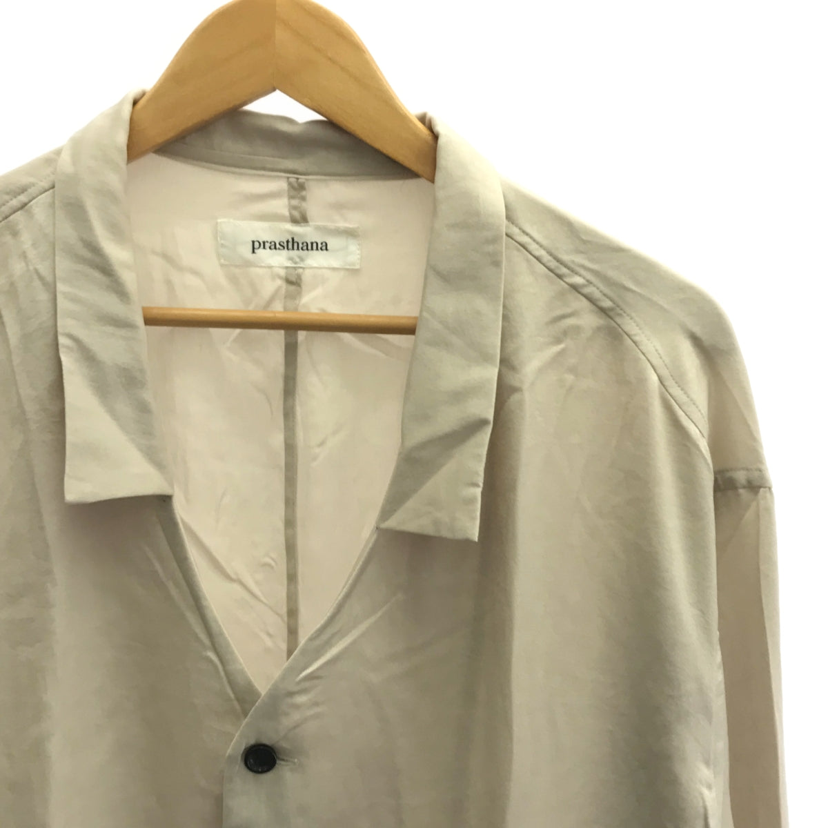 [New] prasthana / Prasthana | vintage satin shirt | M | beige | men's