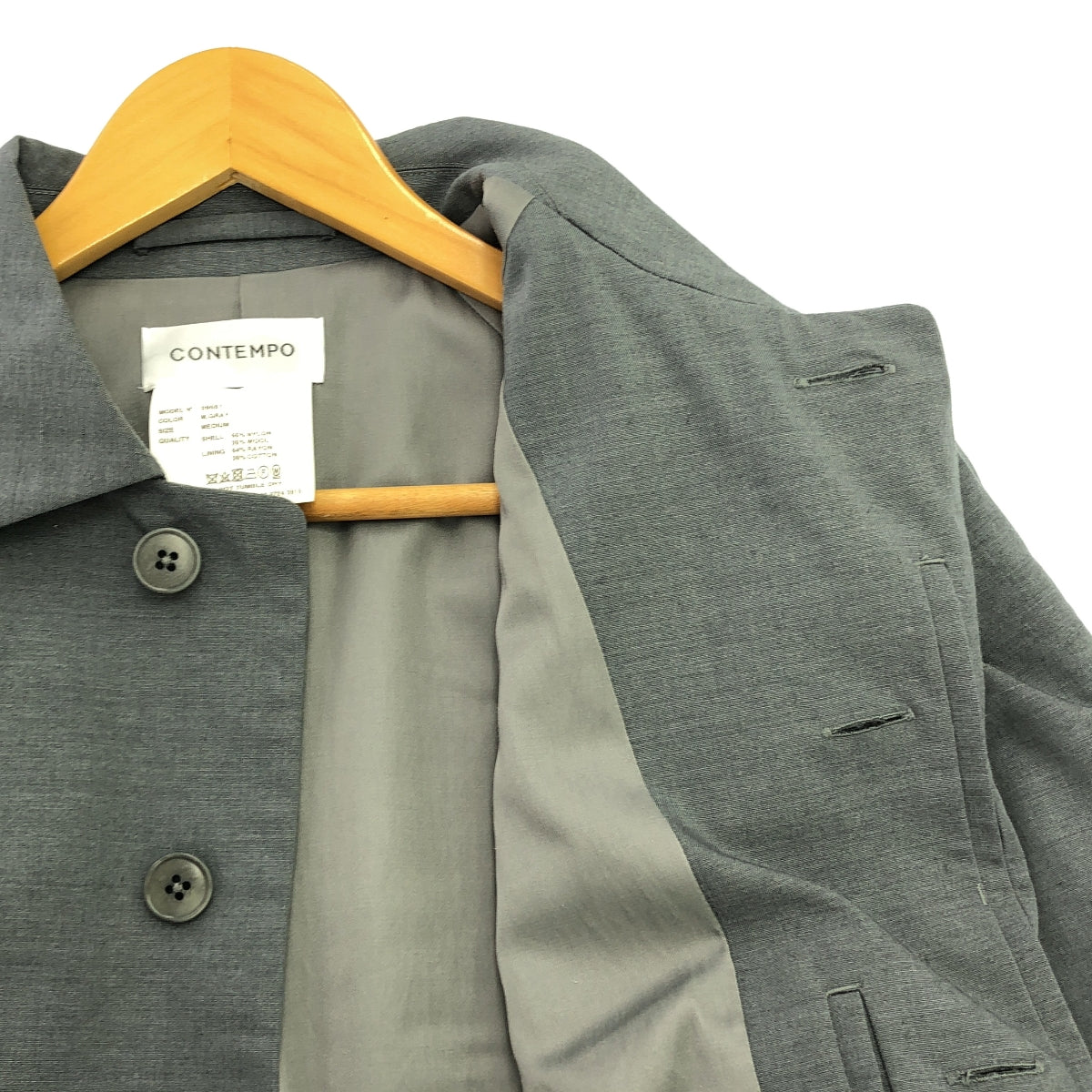 YAECA CONTEMPO / 야에카 콘템포 | SHORT COAT 쇼트 코트 | M | 그레이 | 여성