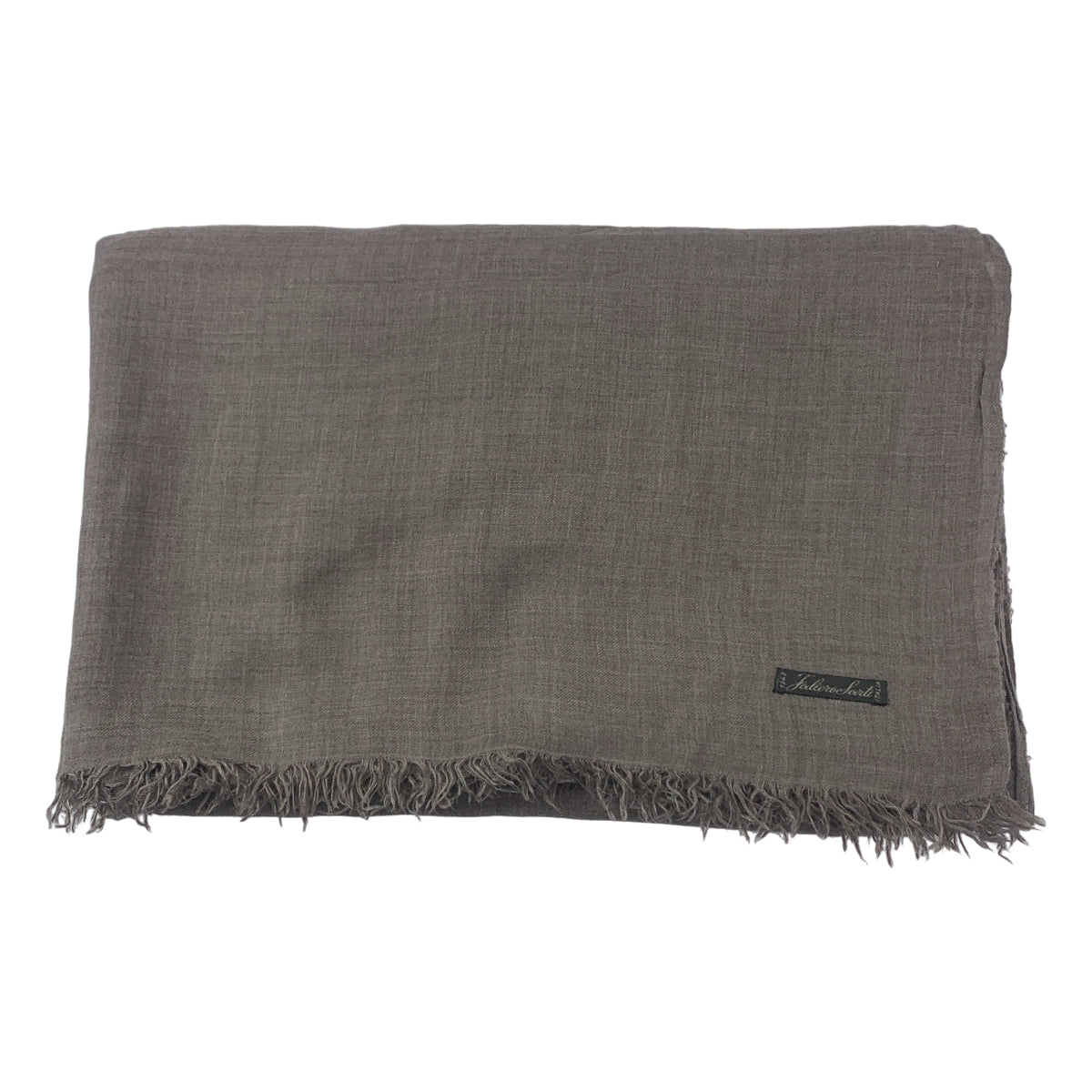 [狀況極佳] FALIERO SARTI | 莫代爾羊絨大流蘇披肩 | 灰色